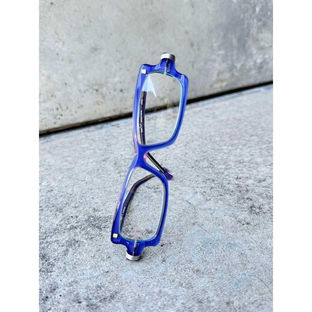 Frost Handmade in Germany Unique Y2K Edgy Statement Eyeglass Frames Blue Purple